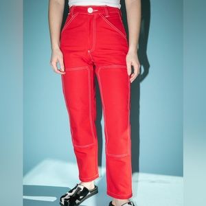 Seek Shelter Brewer Pants in Red Canvas